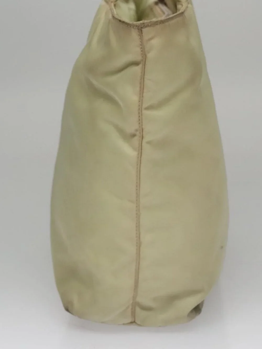 PRADA Hand Bag Nylon Beige Auth bs21346